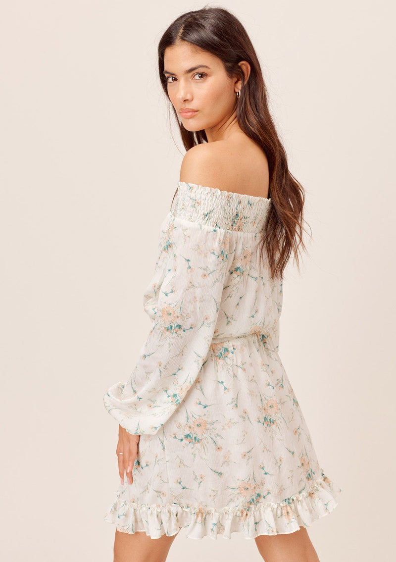 Romantic Floral Off Shoulder Mini Dress | LOVESTITCH Romantic Floral Off Shoulder Mini Dress | LOVESTITCH