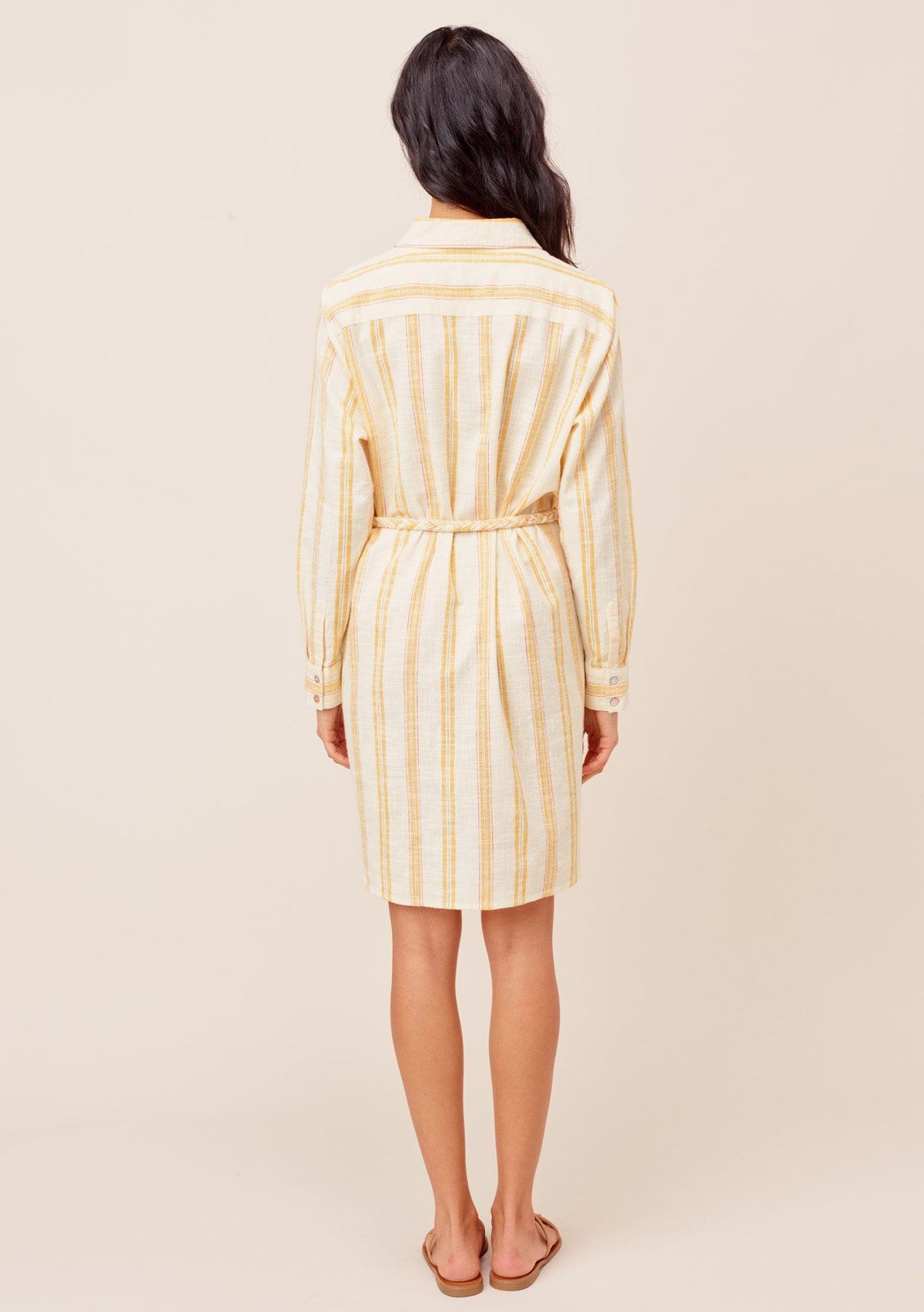 Justine Striped Shirt Dress OffWhite/Yellow / L