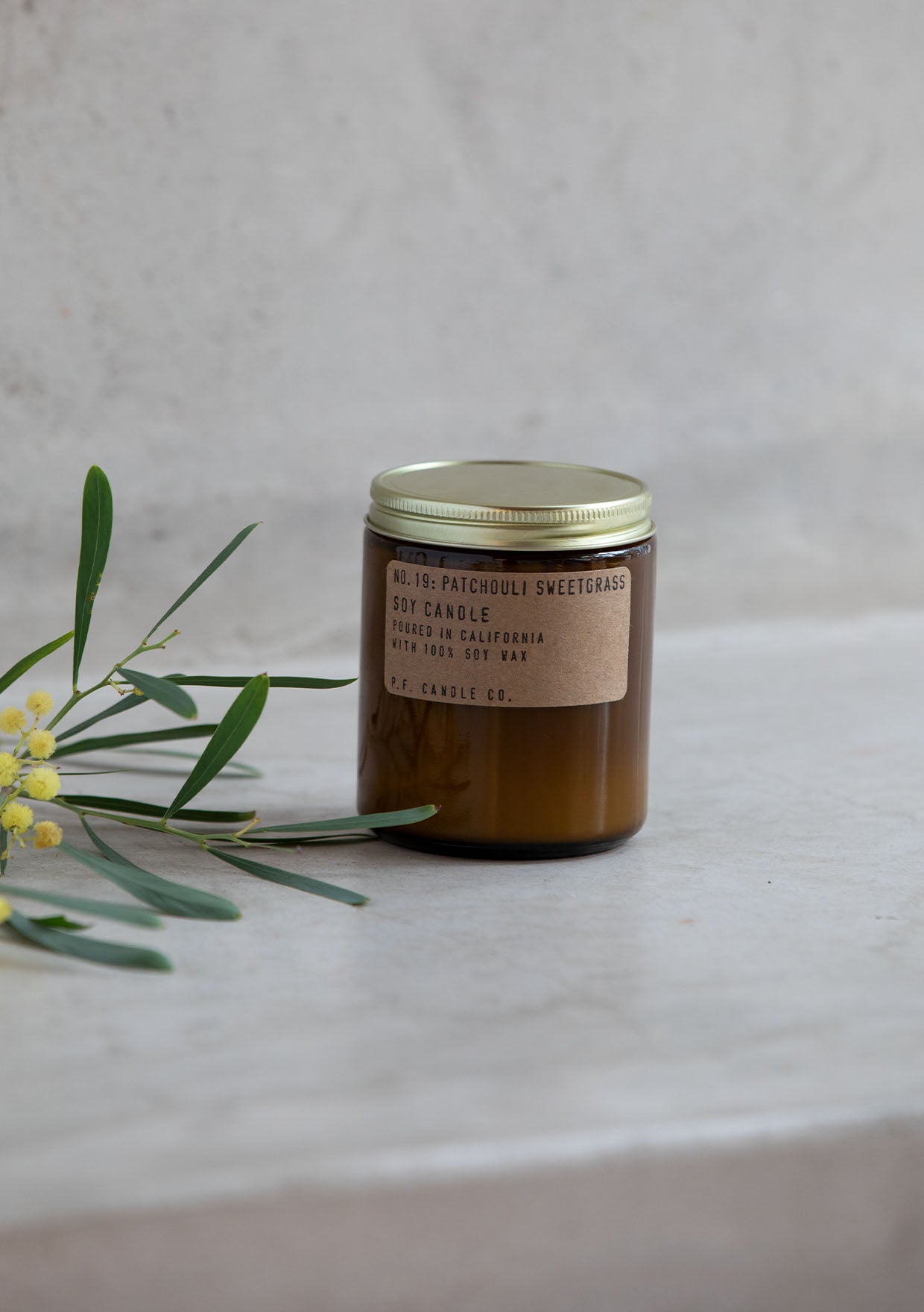 P.F. Candle Patchouli Sweetgrass Candle LOVESTITCH