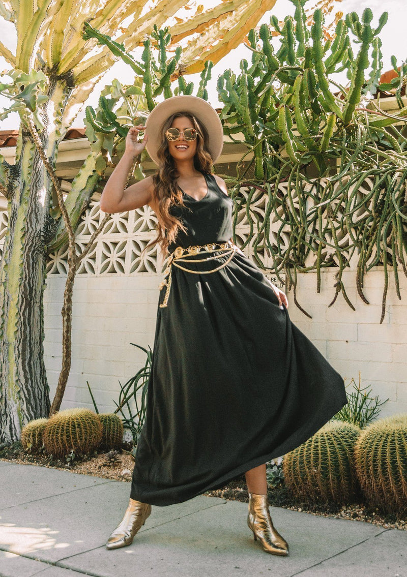 black racerback dress Racerback Tank Maxi Dress