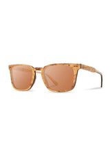 [Color: Ash Burl] Rectangular shaped sunglasses made with premium grade hardwood. 
