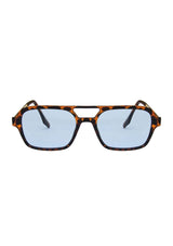 [Color: Sky Blue] INDY sunglasses with a classic aviator frame and light blue lenses. 
