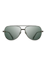 [Color: Black] Classic aviator style sunglasses made from lightweight titanium frames with real hardwood dowels. 