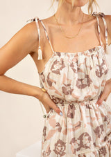 [Color: Cream Blush] Ultra pretty geo floral print tank top midi dress. The perfect boho dress for Summer.