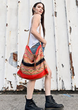 [Color: Black/Red] Lovestitch Roomy Slouchy Tote with Cotton Strap